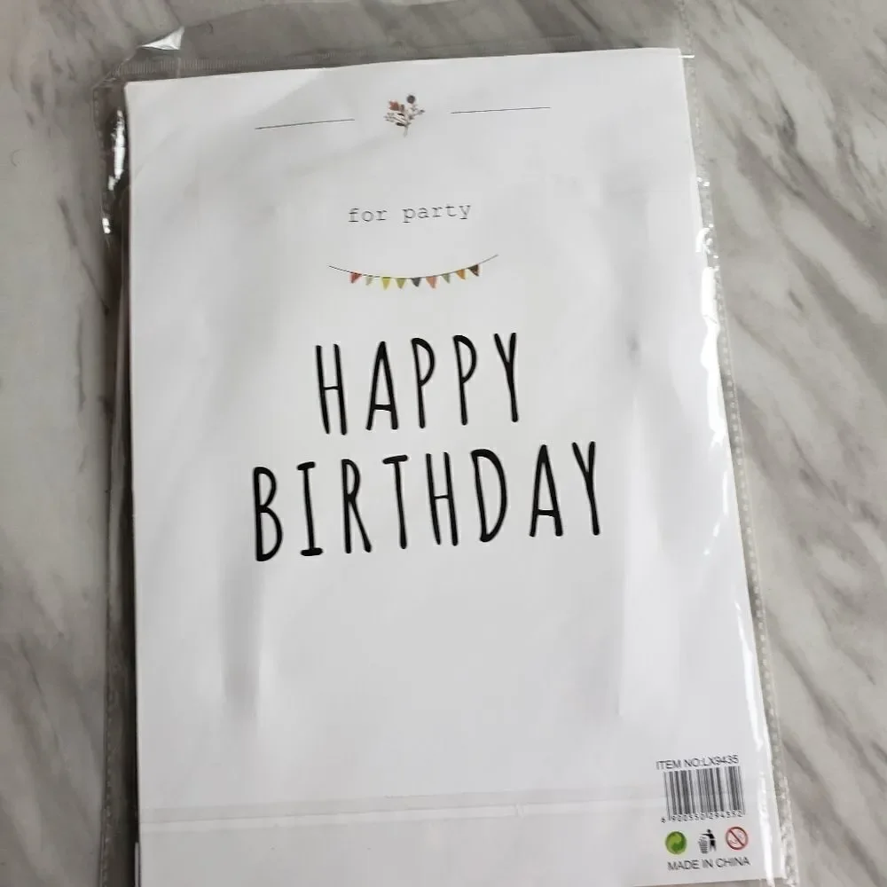 Happy Birthday Blue Gold Large Cake Topper Banner NWT